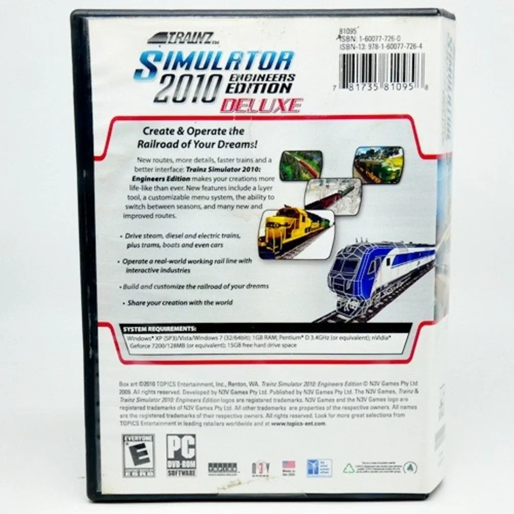 Trainz Simulator 2010 Engineers Edition Deluxe PC DVD-ROM Game With Manual